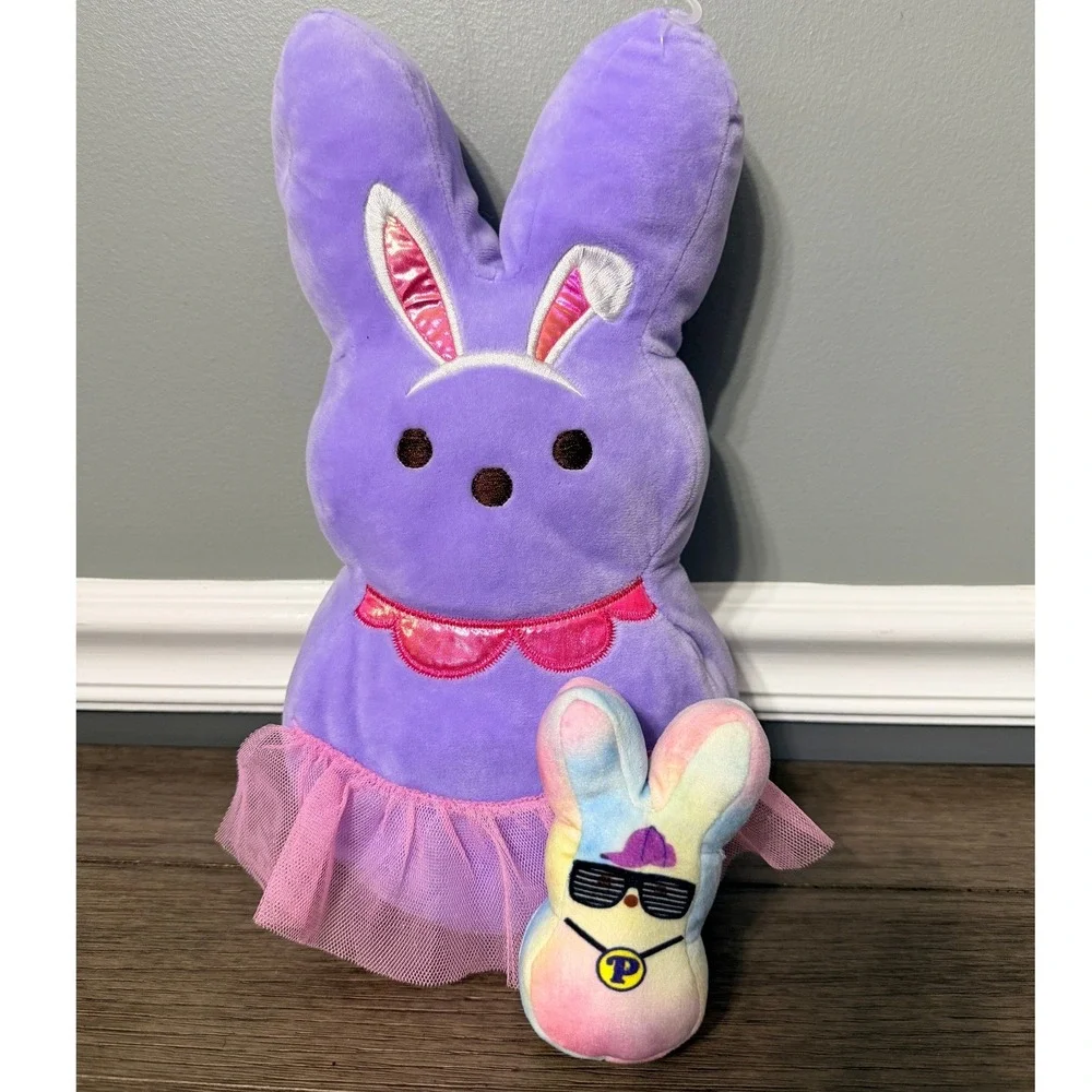 Peeps Plush Bunny Set Purple Tutu and Tie Dye Sunglasses Easter